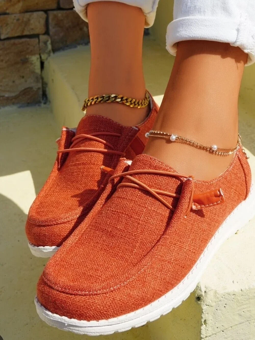 Slip-On Orange Shoes 39